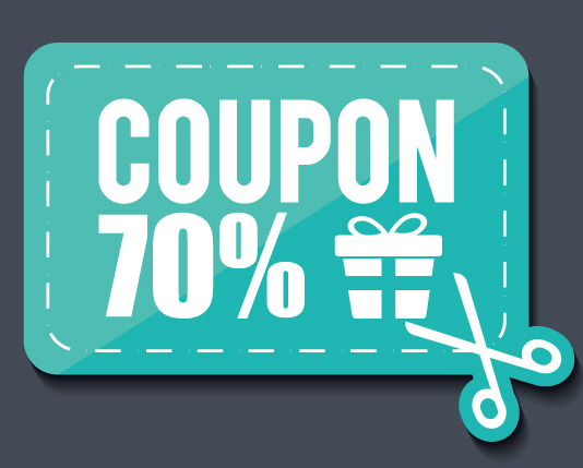 Blue Gift Coupon Vector