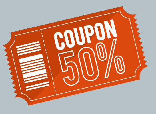 Flat Red 50 Coupon Vector