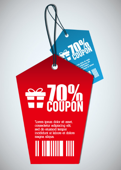 Red Blue Coupon Tags Vector