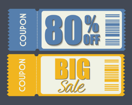 2 Vintage Big Sale Vector Coupons