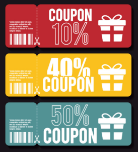 3 Folded Coupon Templates Vector