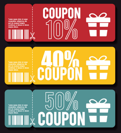 3 Folded Coupon Templates Vector