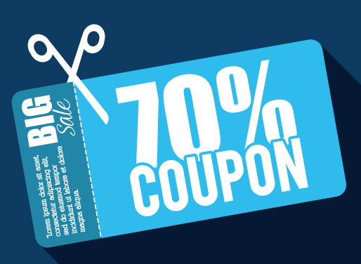 Flat 70 Coupon Big Save Vector