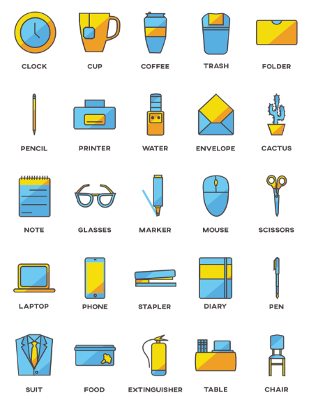 25 Office Icons PNG