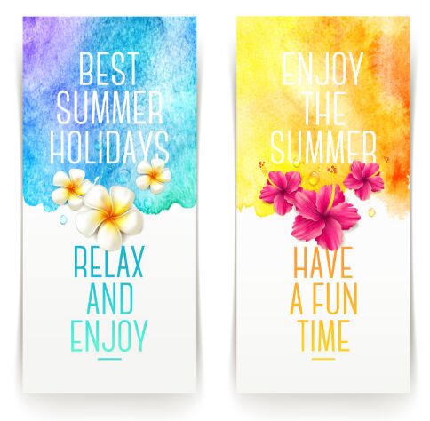 2 Elegant Summer Holiday Banners Vector VOL.1
