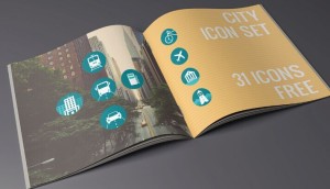 31 Flat Round City Icons Vector