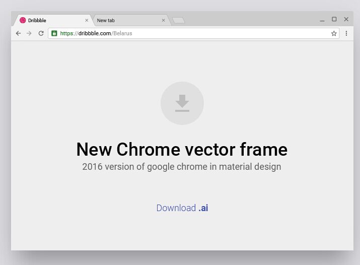 Material Design Style Chrome Browser Vector Frame