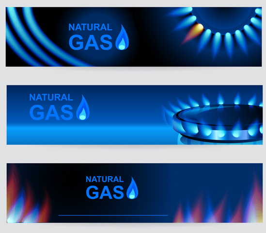 Natural Gas Vector Banner Set