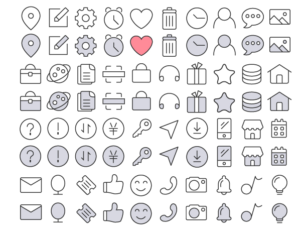 40 UI Line Icons Vector