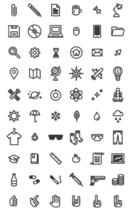 60 UI Line Icons Vector