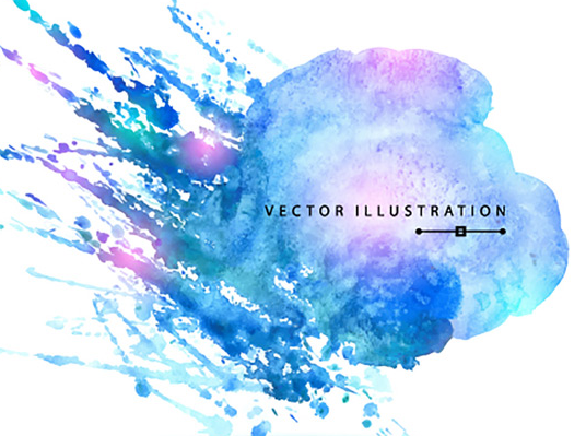 Blue Splash Watercolor Background Vector