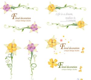 Floral Decoration Set Vector
