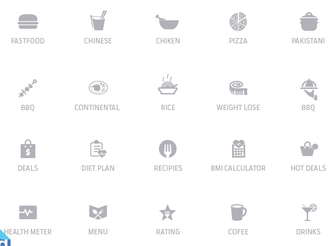 20 Minimal Food Icons PSD