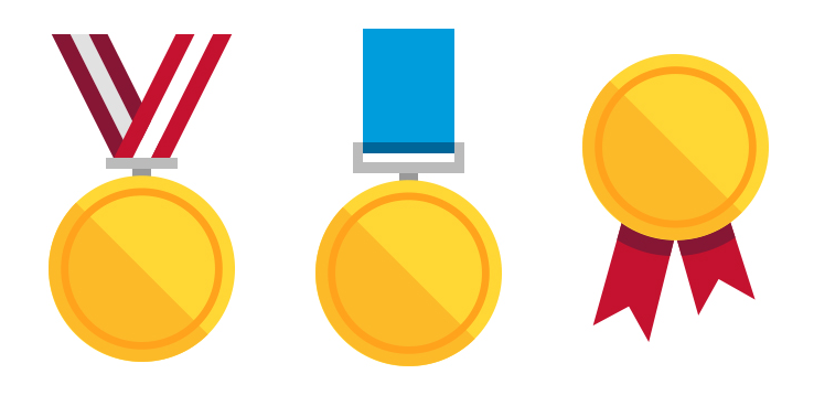 Flat Medal Icons Vector