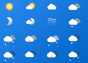 16 Cool Weather Icons PSD