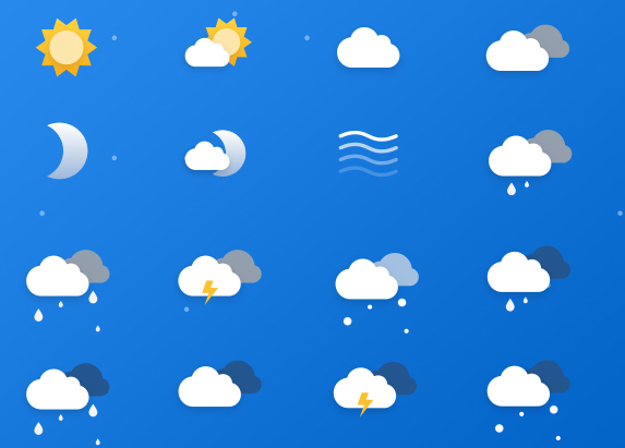 16 Cool Weather Icons PSD