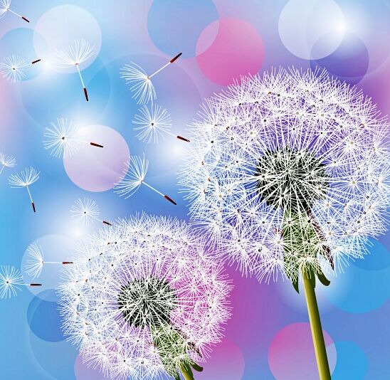 Fantastic Dandelion Sunshine Background Vector