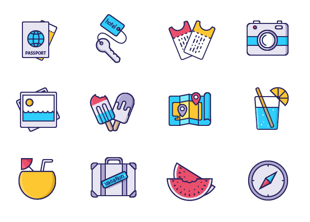 Vacation & Travel Vector Icons