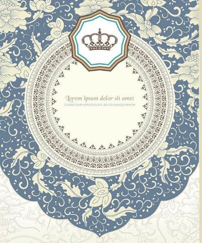 Blue Vintage Royal Vector Pattern