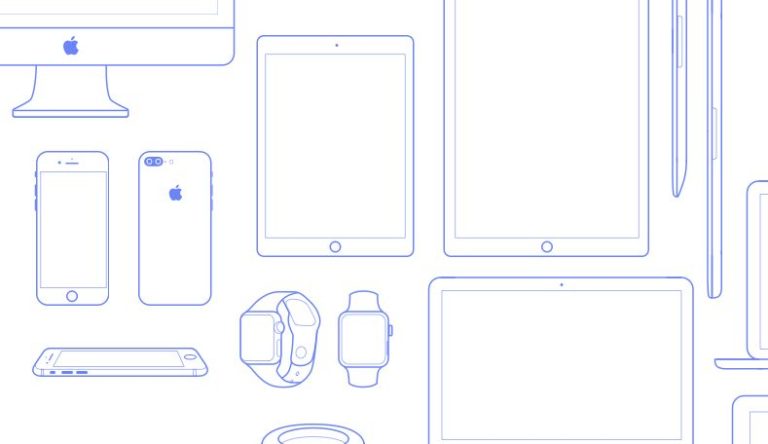 apple-devices-line-icons-vector