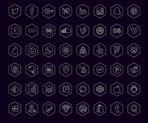 48-hexagon-social-icons-vector