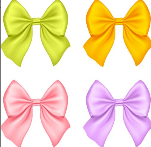 sleek-satin-ribbon-bow-vector-set-1
