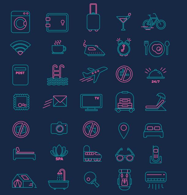 30-outlined-tourist-icons-vector