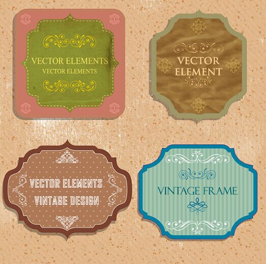 vintage-style-floral-labels-frames-vector