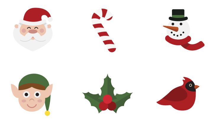 12-flat-christmas-icons-svg