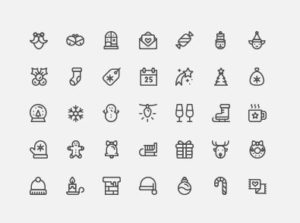 35-outlined-holiday-icons-vector