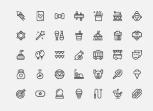 35-outline-circus-icons-vector