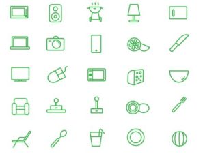 25 Outlined House Icons Vector