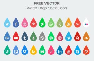 Water Drop Social Media Icon Vector