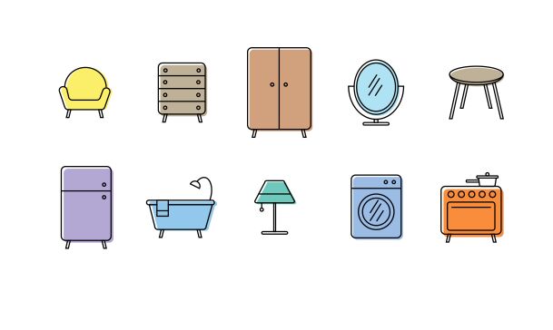 10 Furniture Line Icons