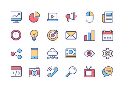 24 Marketing Icons (AI+PNG+SVG)