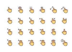 24 Touch Gesture Icons (AI+PNG+SVG)