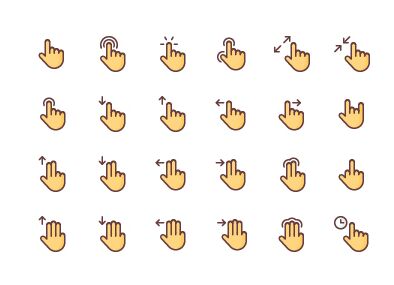 24 Touch Gesture Icons (AI+PNG+SVG)