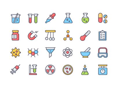 24 ColorfulChemistry Icons (AI+SVG+PNG)