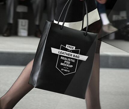 Realistic Leather Bag PSD Mockup