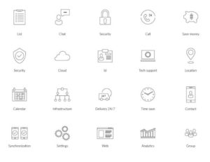 20 Vector Business Line Icons