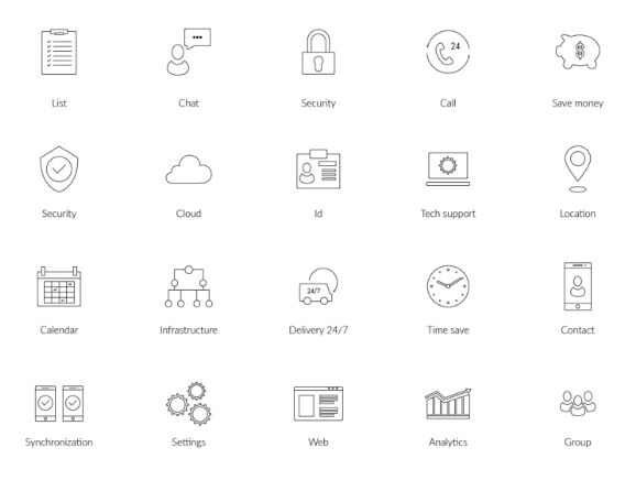 20 Vector Business Line Icons