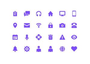 24 Color Filled UI Icons (PSD+Vector)