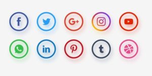 Circular Social Network Icon Set
