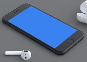 Blank Jet Black iPhone 7 PSD Mockup