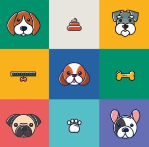 12 Dog Icons Vector