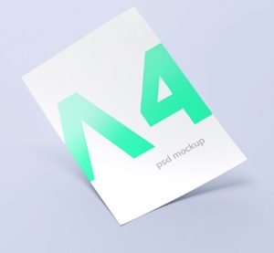 Minimal Realistic A4 Paper PSD Mockup