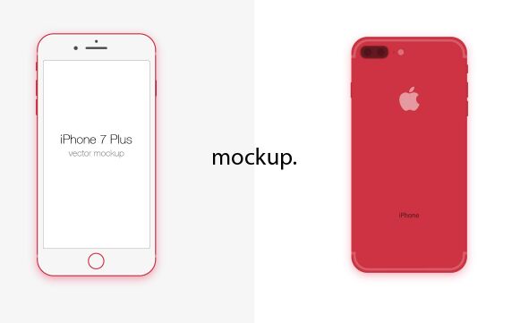 Simple iPhone 7 Plus Vector Mockup