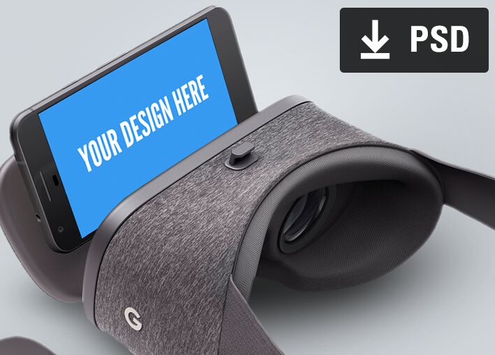 Daydream Google VR PSD Mockup