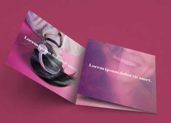 Square Tri-fold Brochure PSD Template