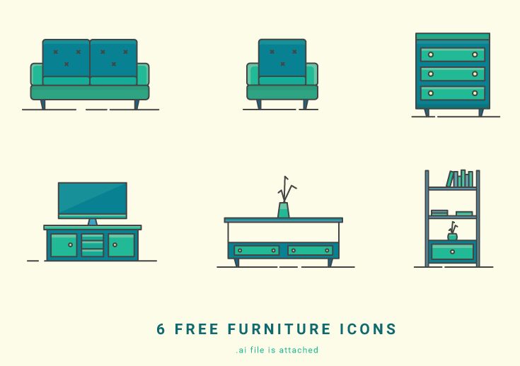 6 Furniture Vector Icons